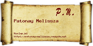 Patonay Melissza névjegykártya